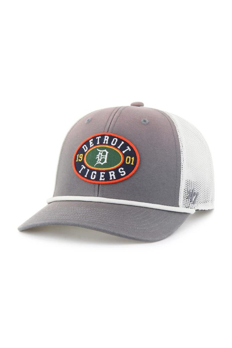 Men's '47 Gray/White Detroit Tigers Tide Sweep Rope Trucker Adjustable Hat, Main, color, Gray