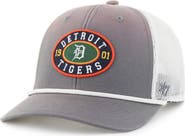 '47 Men's '47 Gray/White Detroit Tigers Tide Sweep Rope Trucker Adjustable Hat