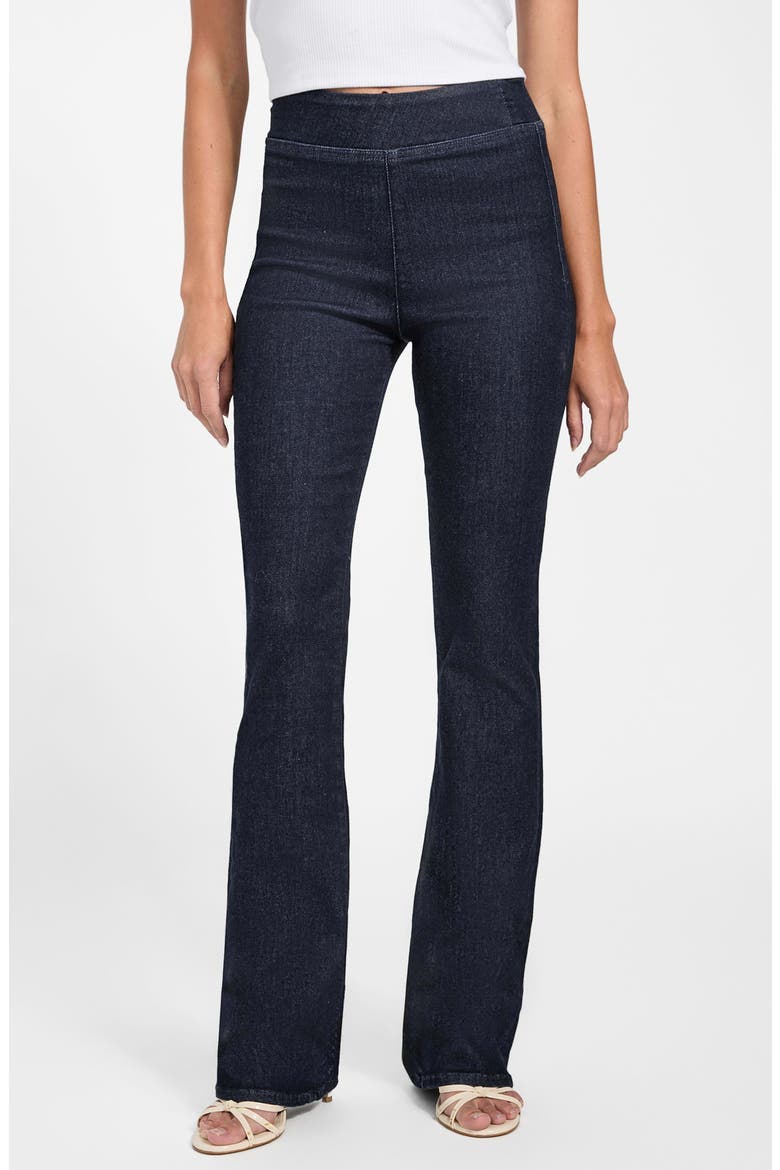 High Waist Pull-On Baby Bootcut Jeans, Main, color, ELTD-DARK