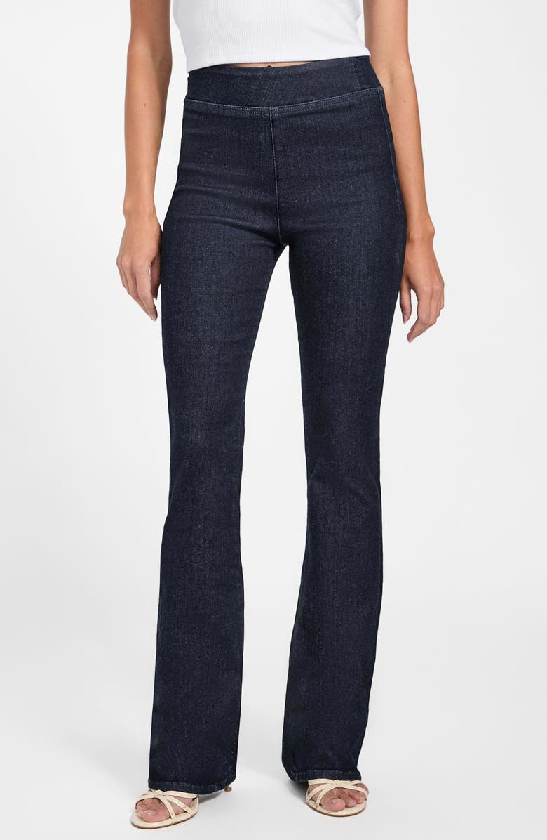 GUESS High Waist Pull-On Baby Bootcut Jeans, Main, color, Eltd-Dark