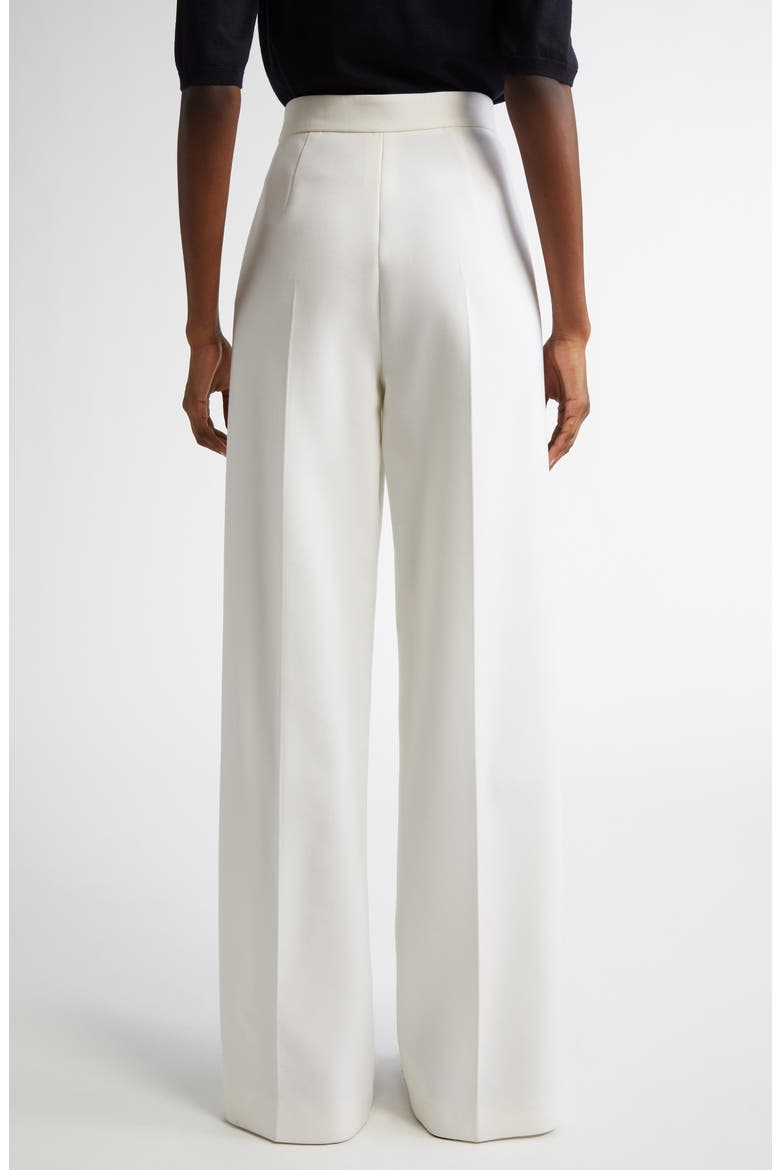 Polonia Wide Leg Stretch Virgin Wool Canvas Pants, Alternate, color, WHITE