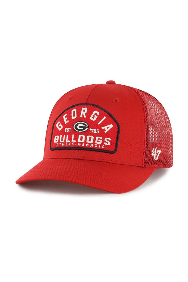 Men's '47  Red Georgia Bulldogs Leland Trucker Adjustable Hat, Main, color, Red