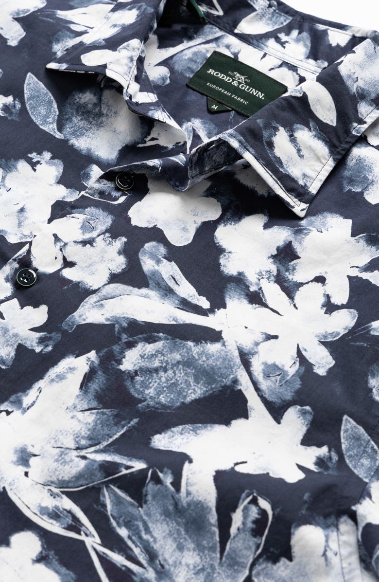 Rodd & Gunn Windstock Floral Short Sleeve Cotton Button-Up Shirt, Alternate, color, Ink