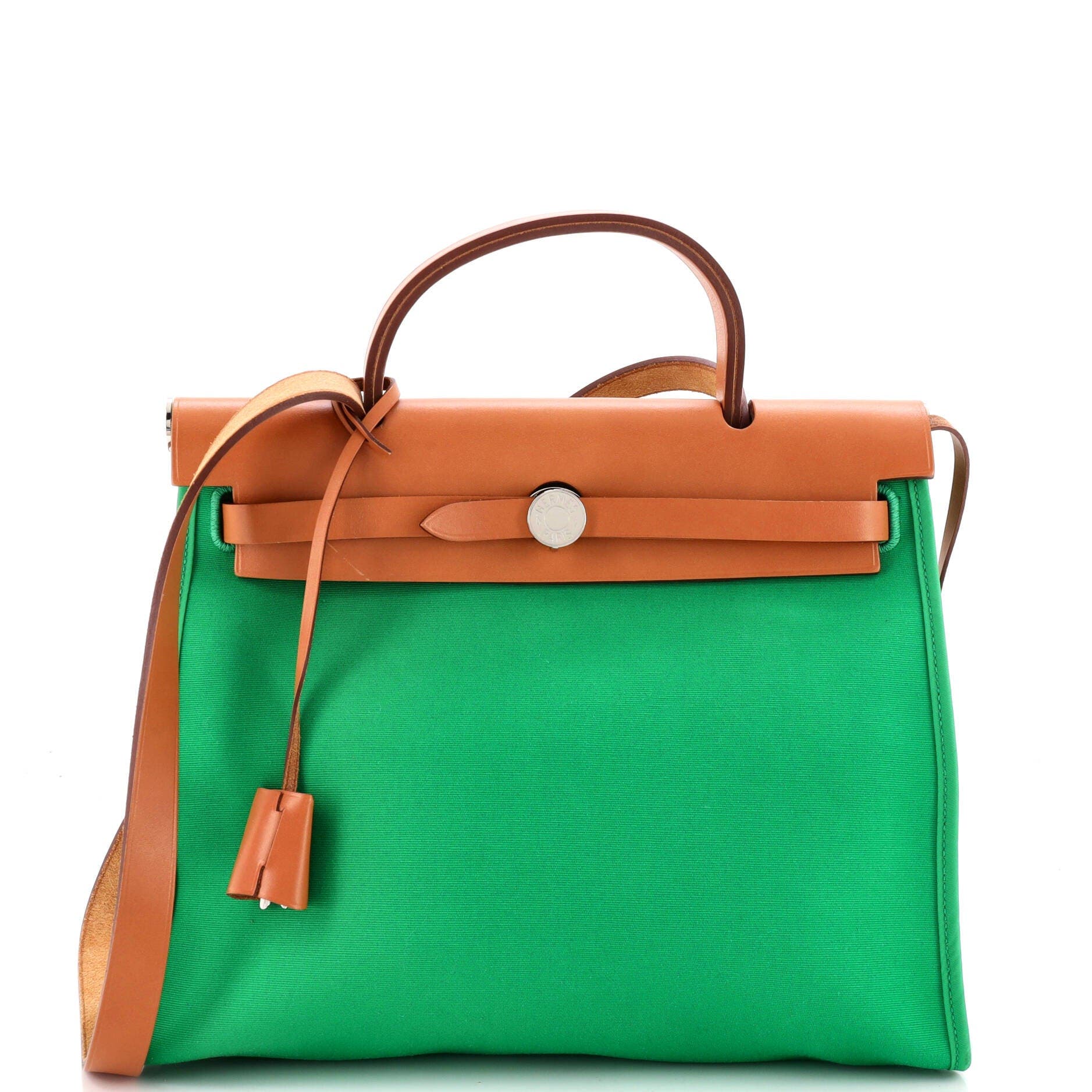 Herbag Zip Leather and Toile 31, Main, color, Green