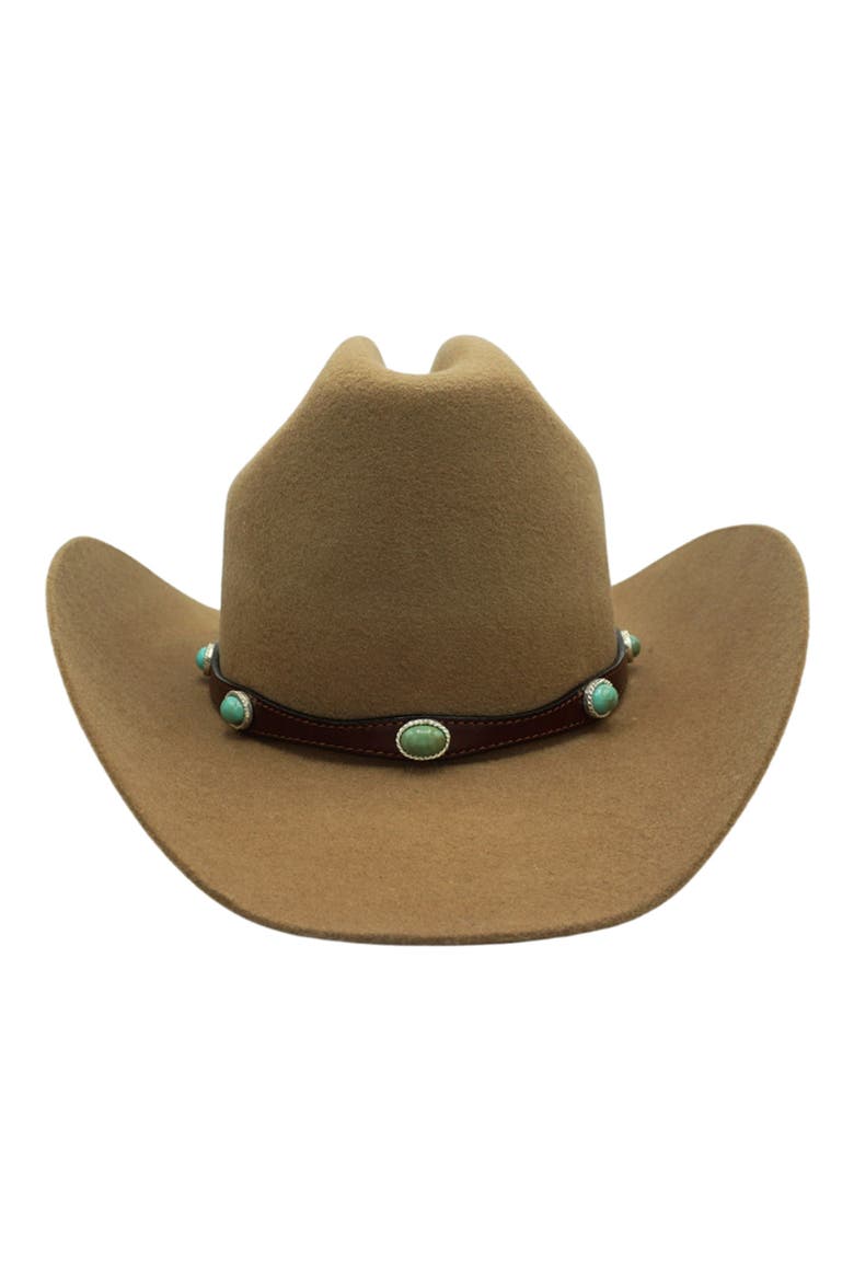 Western Hat with Turqouise Band, Main, color, CAMEL