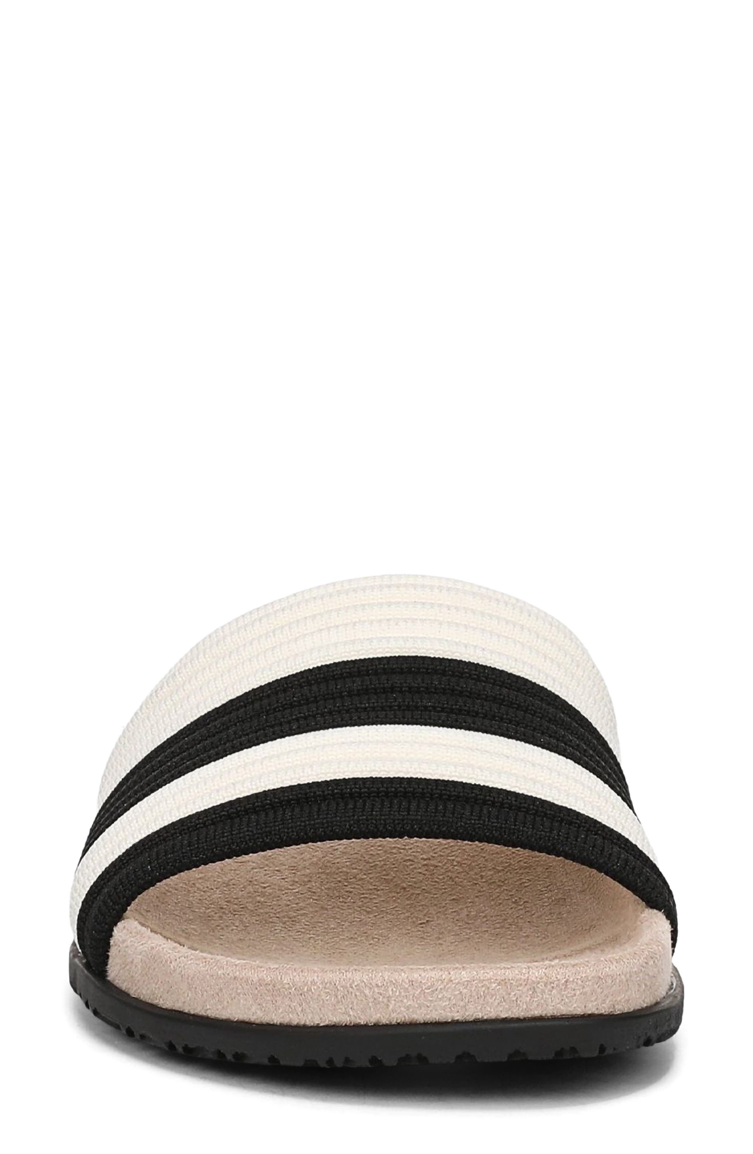 Evie Slide Sandal, Alternate, color, BLACK/ IVORY