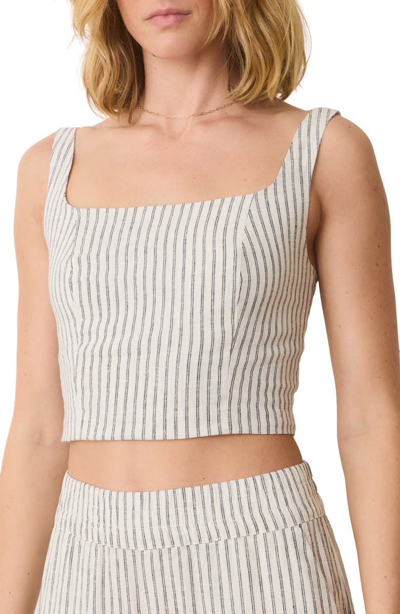 Marine Layer Zoe Stripe Hemp Blend Camisole, Main, color, Cream/ Navy Stripe