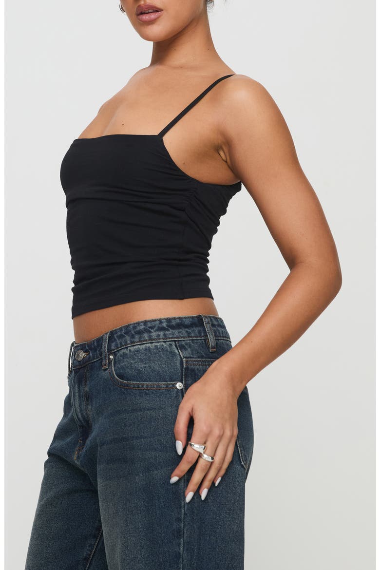 Race My Mind Ruched Camisole, Alternate, color, BLACK