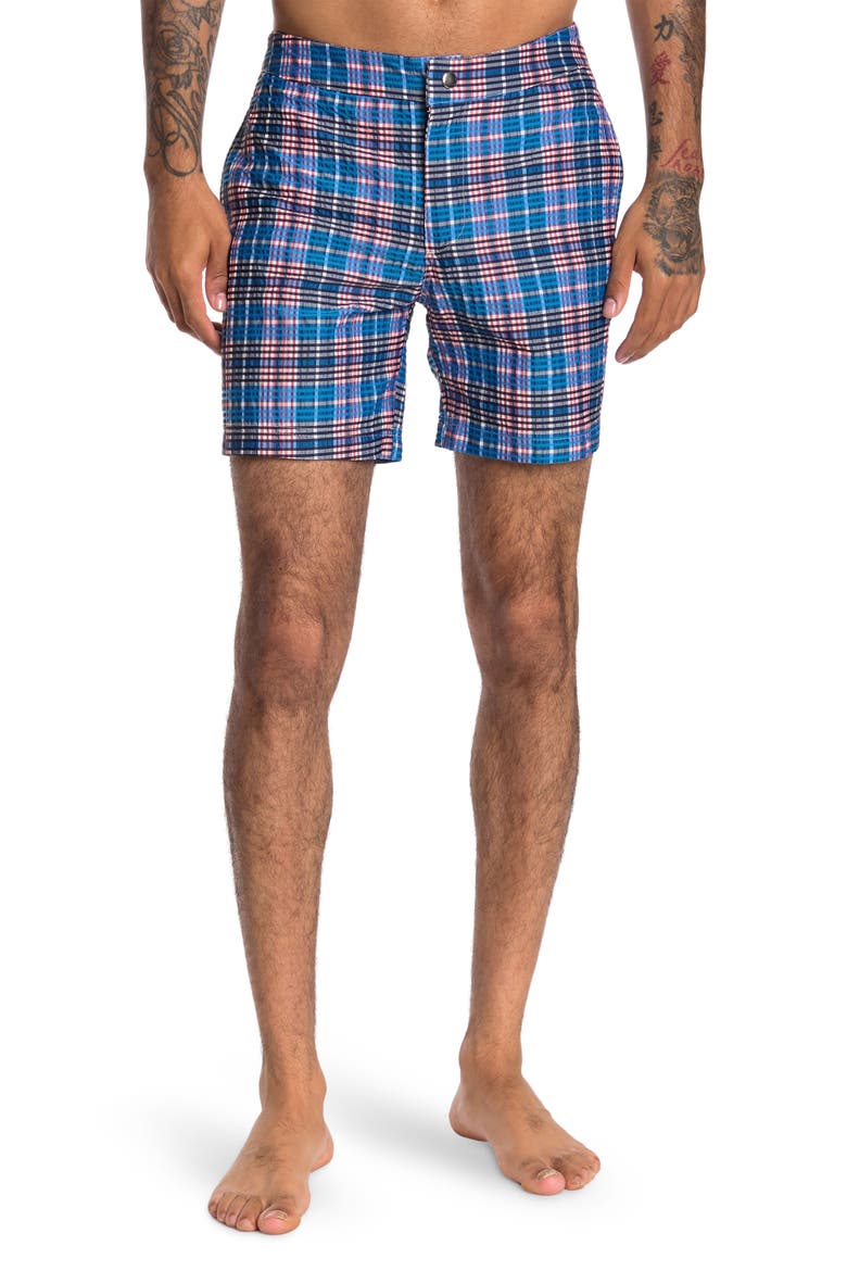 Print Swim Trunks, Alternate, color, OCEAN