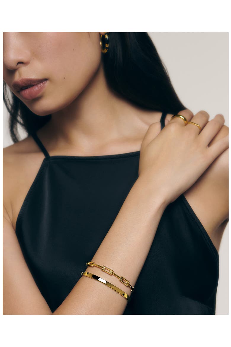Signature Link Bangle Bracelet, Alternate, color, 18K GOLD VERMEIL