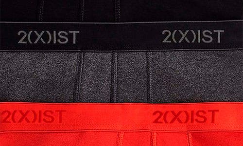 2(x)ist 3-pack Cotton Boxer Briefs In Black/charcoal Heather/red