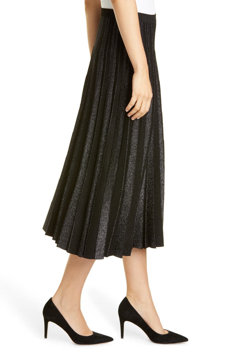Lewit Metallic Stripe Pleated Sweater Skirt, Alternate, color, 