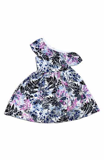 JOE-ELLA Kids' Asymmetrical Neckline Dress