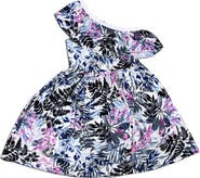 JOE-ELLA Kids' Asymmetrical Neckline Dress