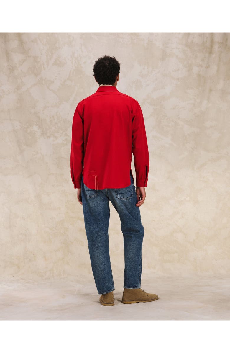 Fortela CPO Flannel Wool Overshirt, Alternate, color, Red