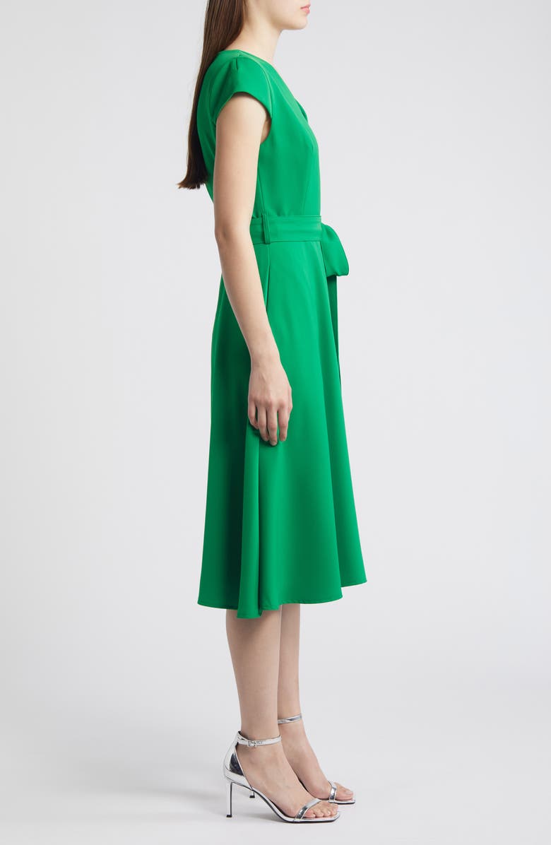 Black Halo Pandora Wrap Front Midi Dress, Alternate, color, 