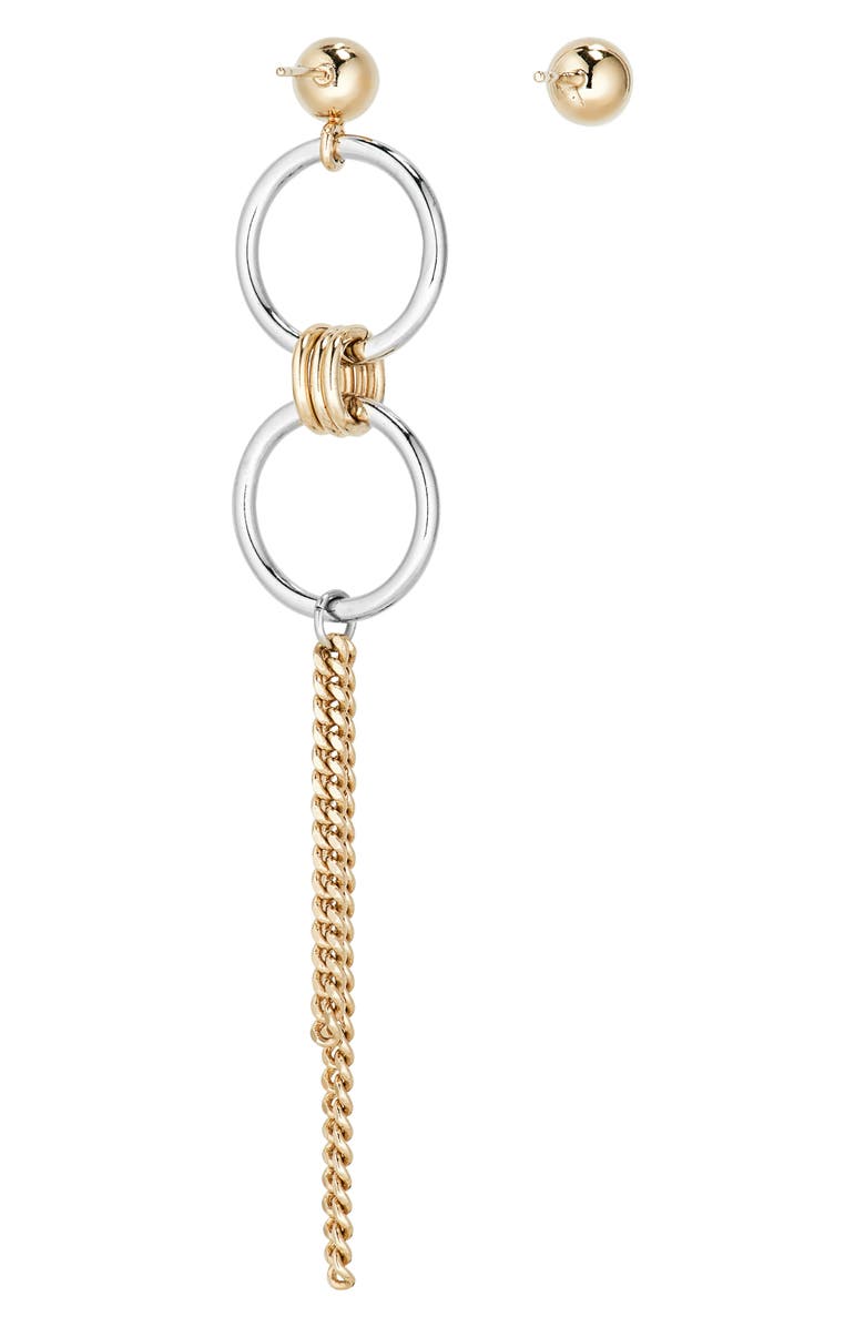 Justine Clenquet Amy Mismatched Earrings, Alternate, color, Gold N Palladium