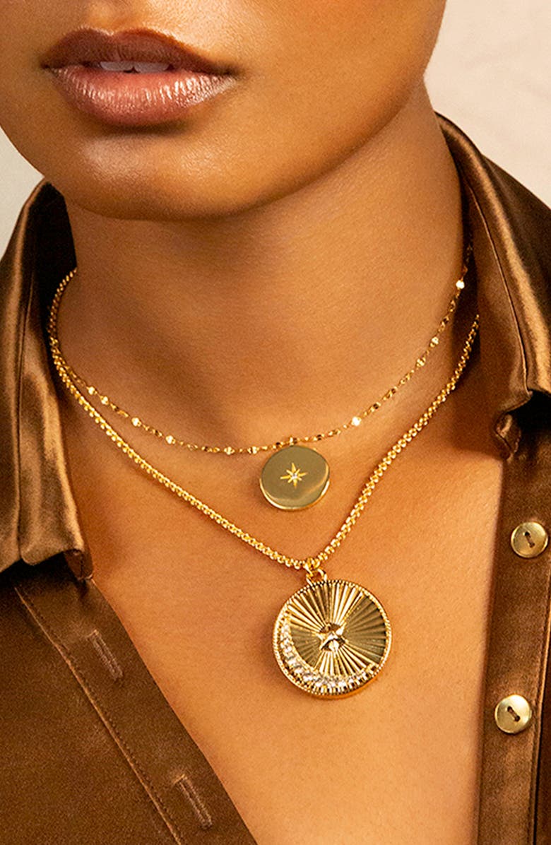 MARLYN SCHIFF Moonlight Pavé Pendant Necklace, Alternate, color, 