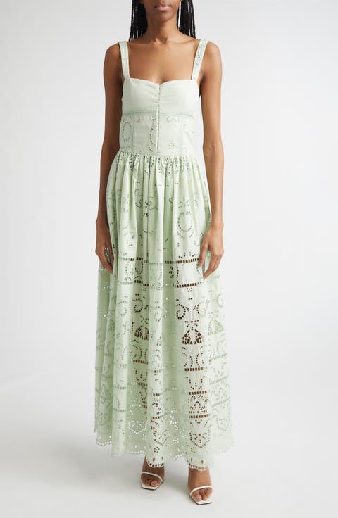 Anya Embroidered Cotton Maxi Dress