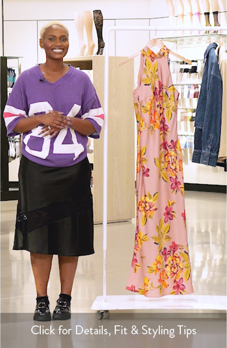 Lara Floral Halter Neck Midi Dress, sales video thumbnail