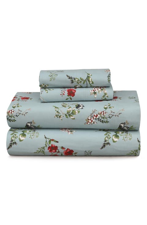 Leilani Floral Cotton Flannel Sheet Set