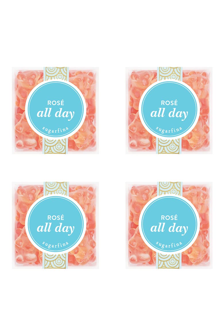 Rosé All Day Bear Set of 4 Candy Cubes, Main, color, BLUE