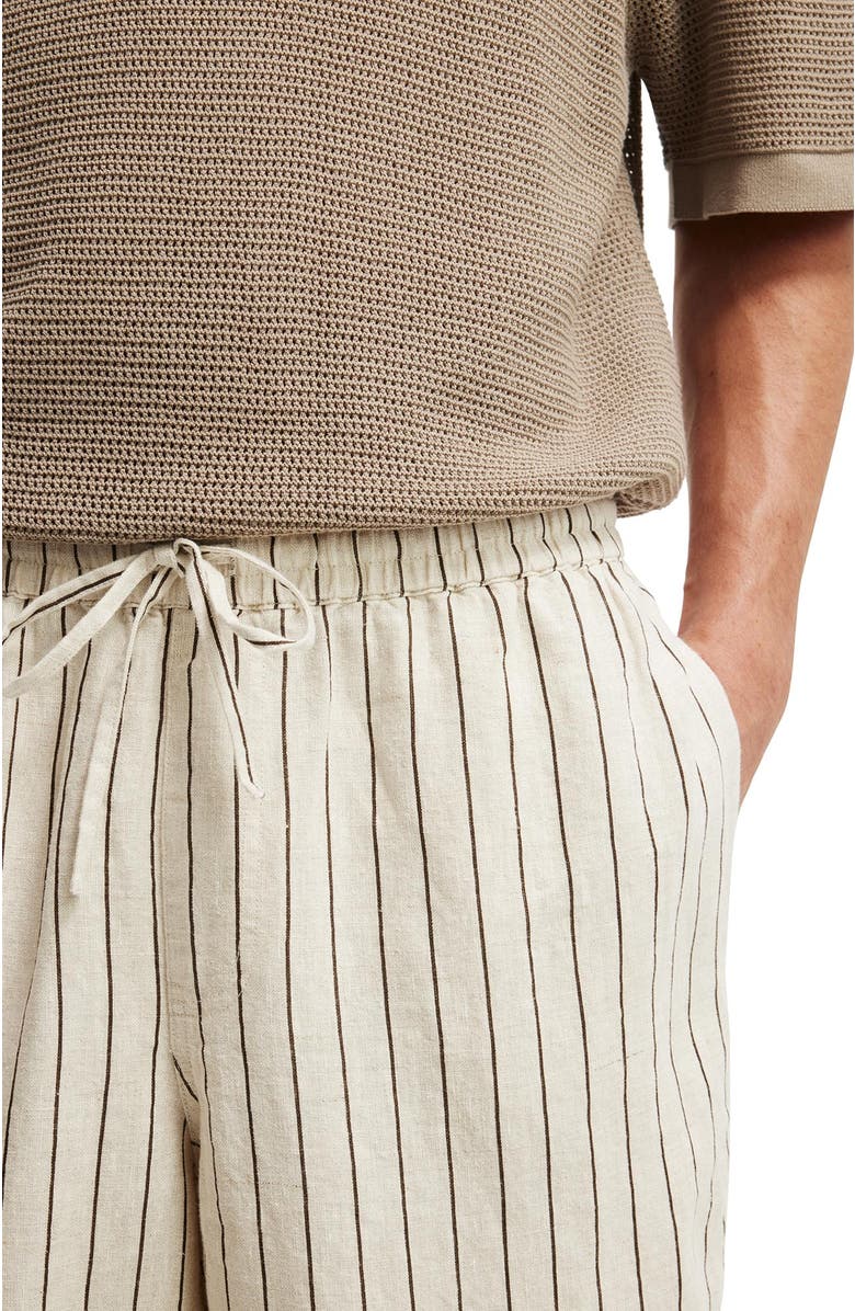 Cotton On Men's Super Baggy Linen Pant, Alternate, color, Oatmeal  Brown Stripe