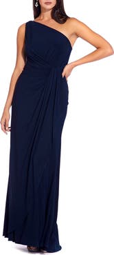 Adrianna Papell One-Shoulder Jersey Gown