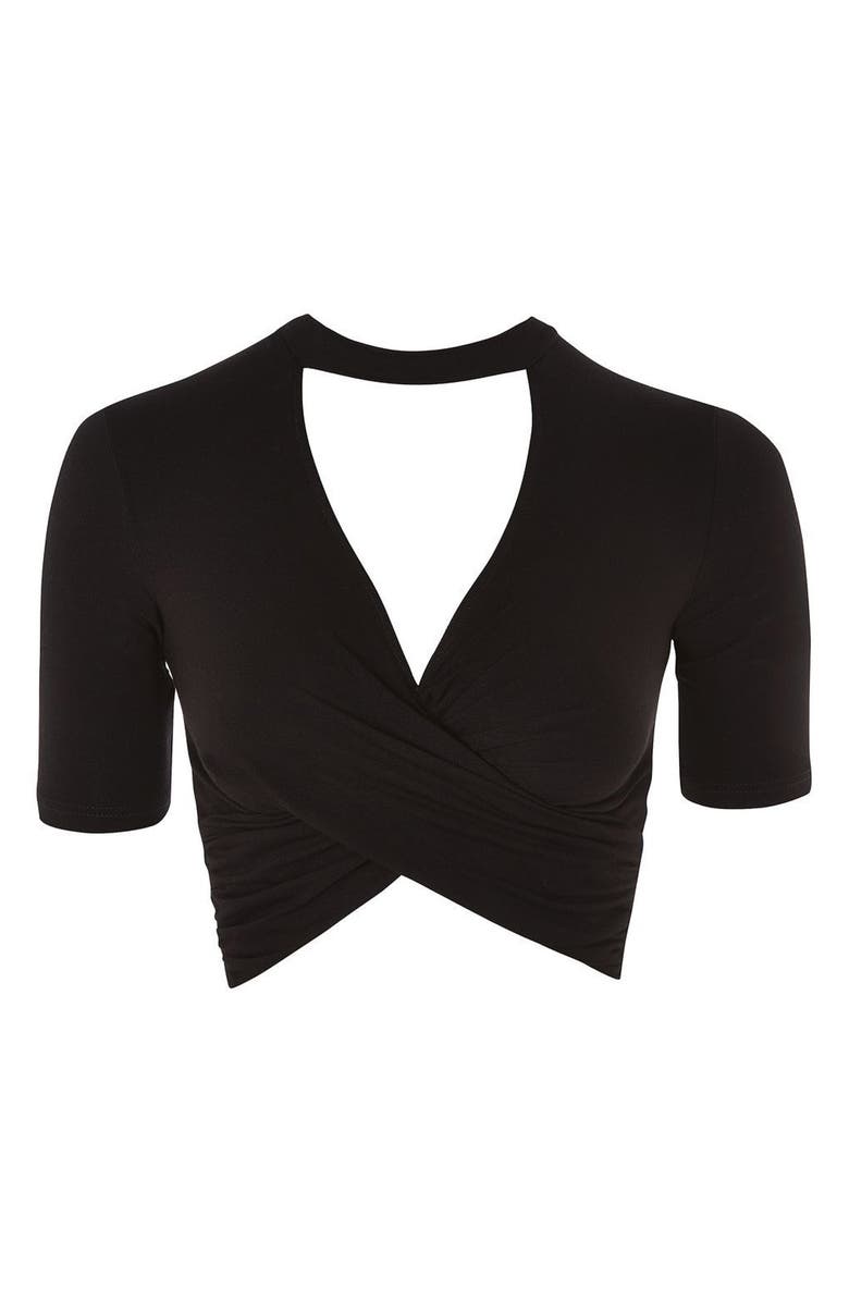 Topshop Choker Twist Crop Top, Alternate, color, 