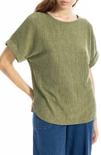 Max Studio Short Sleeve Ribbed T-shirt In Multi