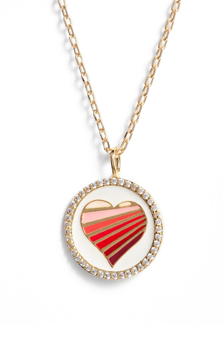 lulu dk Reversible Enamel Pendant Necklace, Main, color, 