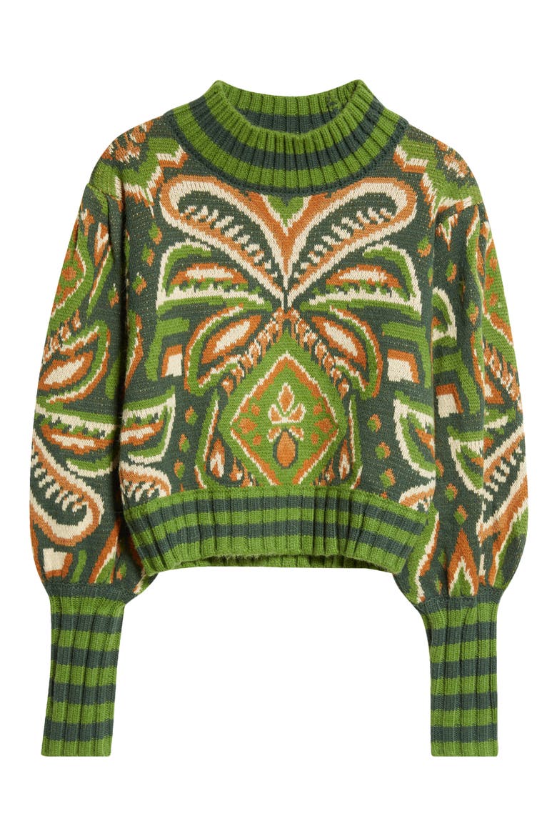 Pineapple Ikat Jacquard Sweater, Alternate, color, PINEAPPLE IKAT GREEN
