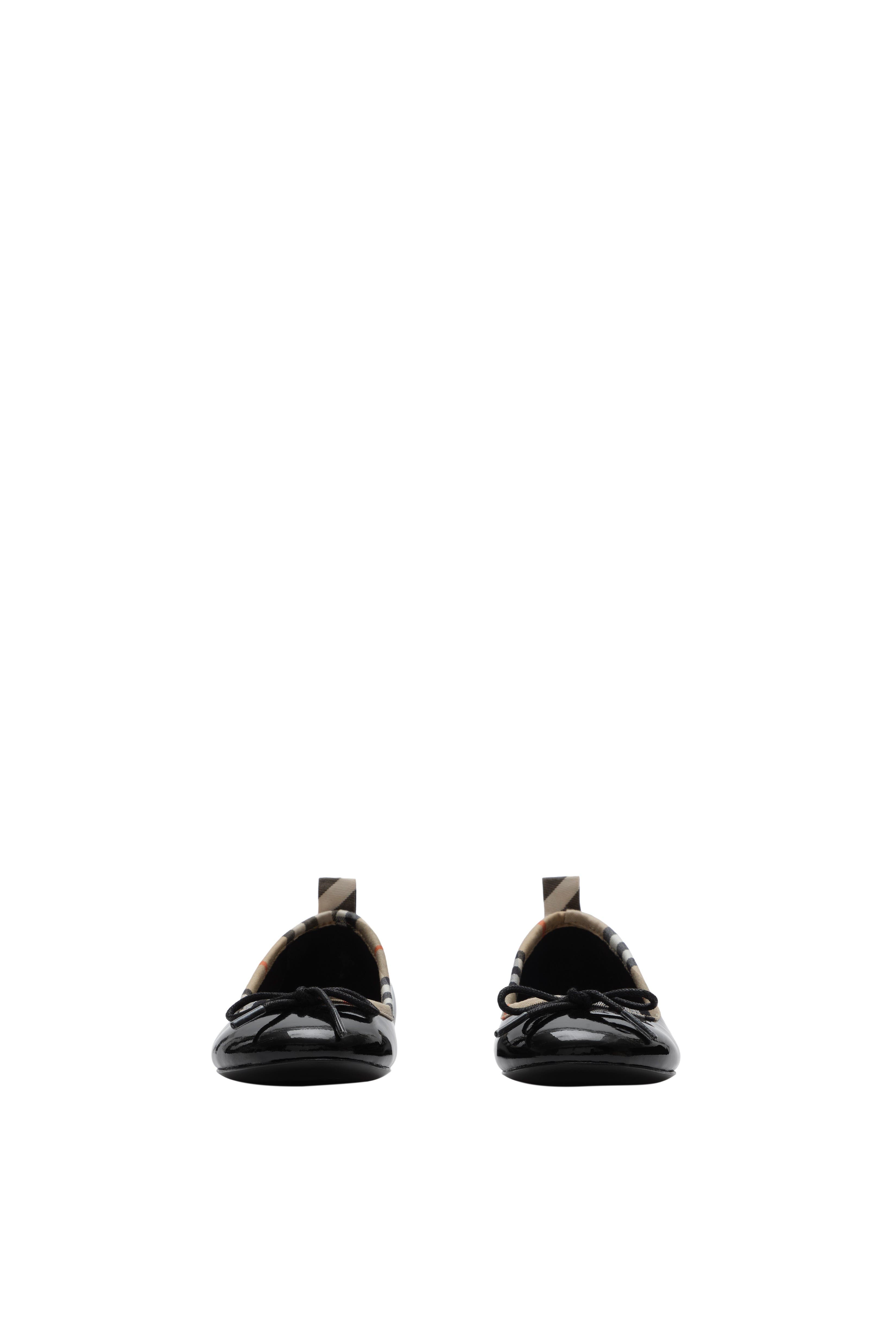 Check Trim Patent Ballerinas, Alternate, color, Black