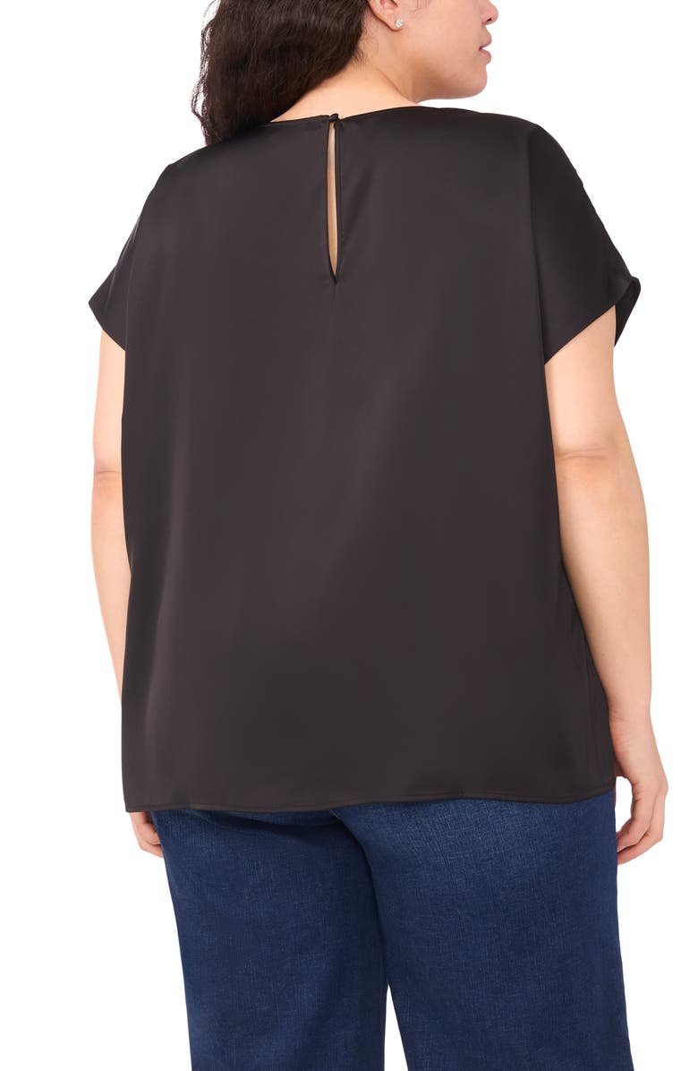 Halogen<sup>®</sup> Dolman Sleeve Satin Top, Alternate, color, Rich Black 060