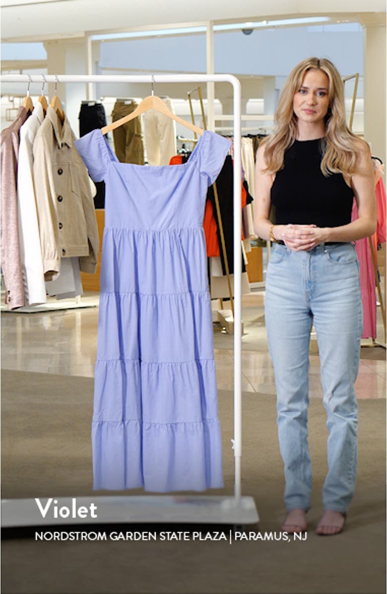 Off the Shoulder Tiered Cotton Dress, sales video thumbnail