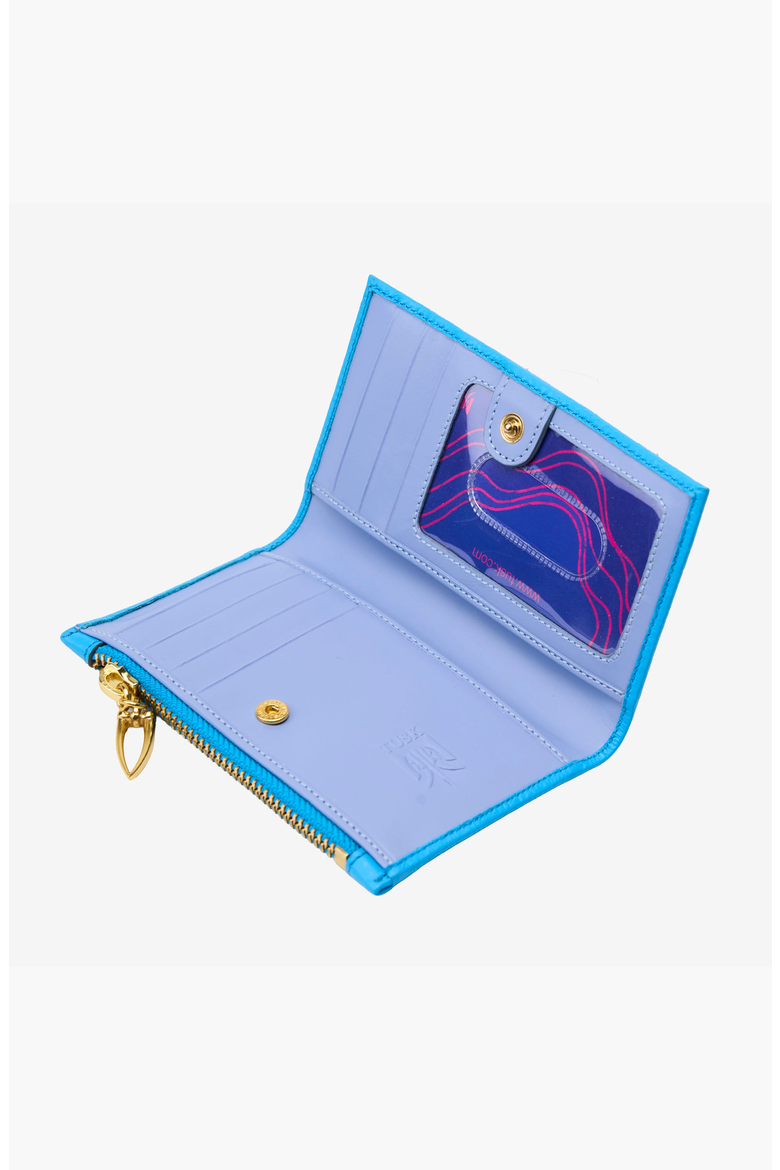 Ascot Slim Card Case with Zip Coin Pocket, Alternate, color, Azure