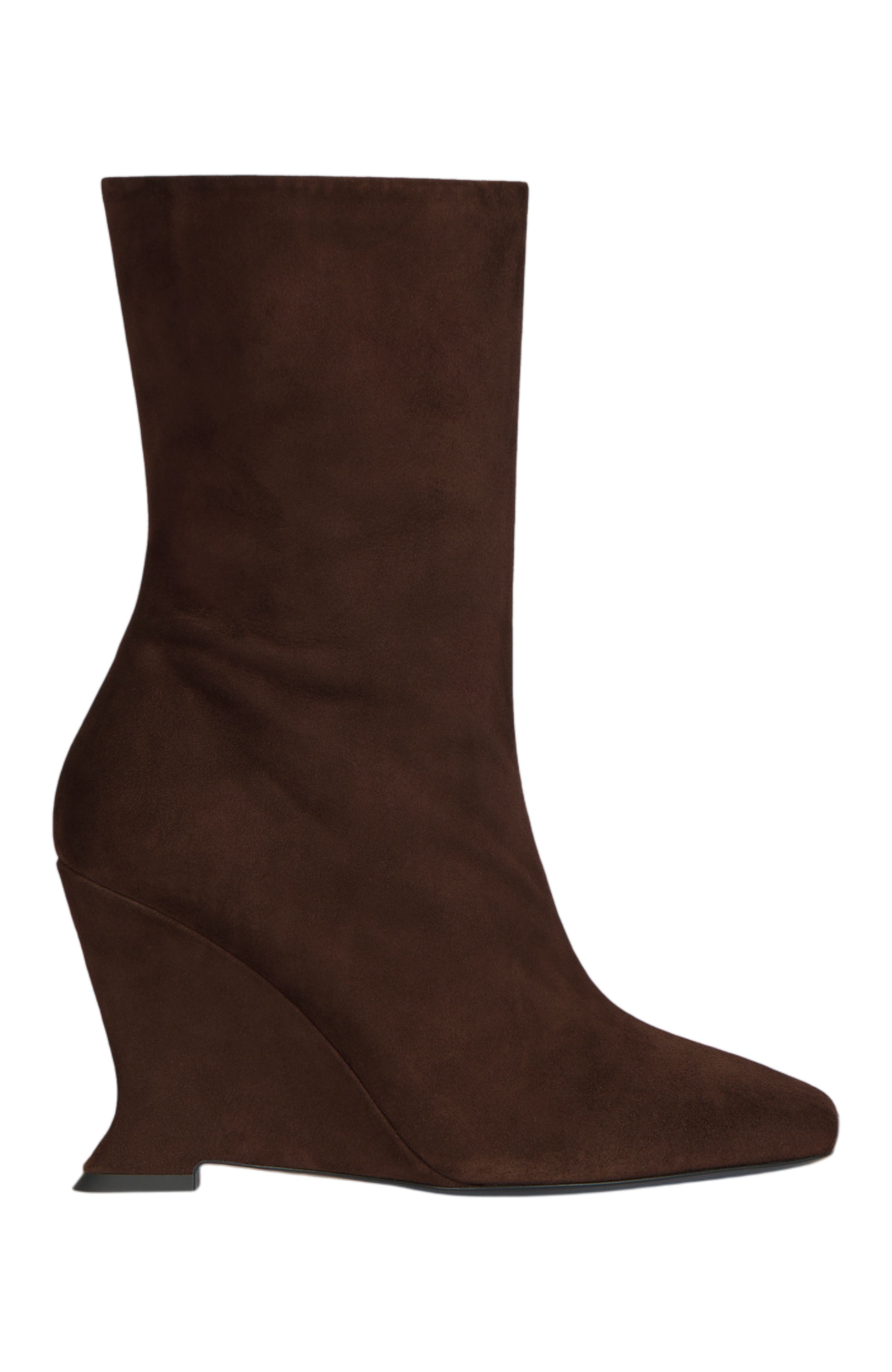 Wedge Ankle Boots in Suede, Alternate, color, brown