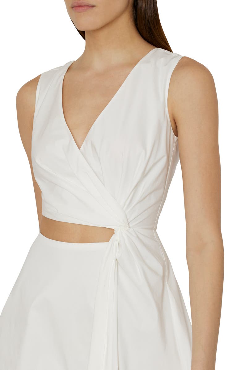 Milly Nidra Cutout Stretch Cotton Poplin Maxi Dress, Alternate, color, 