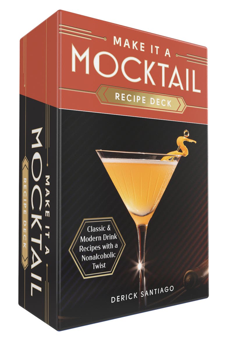 'Make It a Mocktail' Recipe Deck, Main, color, BLACK