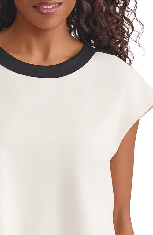 Jones New York Drop Shoulder Contrast Trim Top