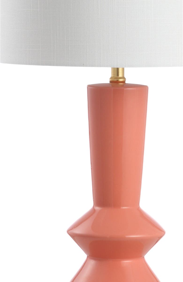 JONATHAN Y Ziggy Ceramic/Iron Contemporary Glam LED Table Lamp, Alternate, color, Coral/Brass Gold