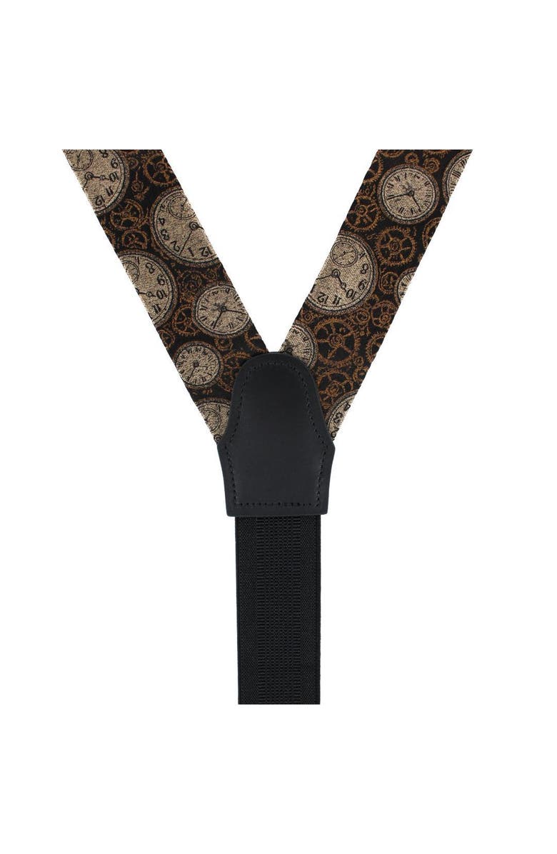 Trafalgar Horologe Novelty Silk Formal End Suspenders, Alternate, color, Black