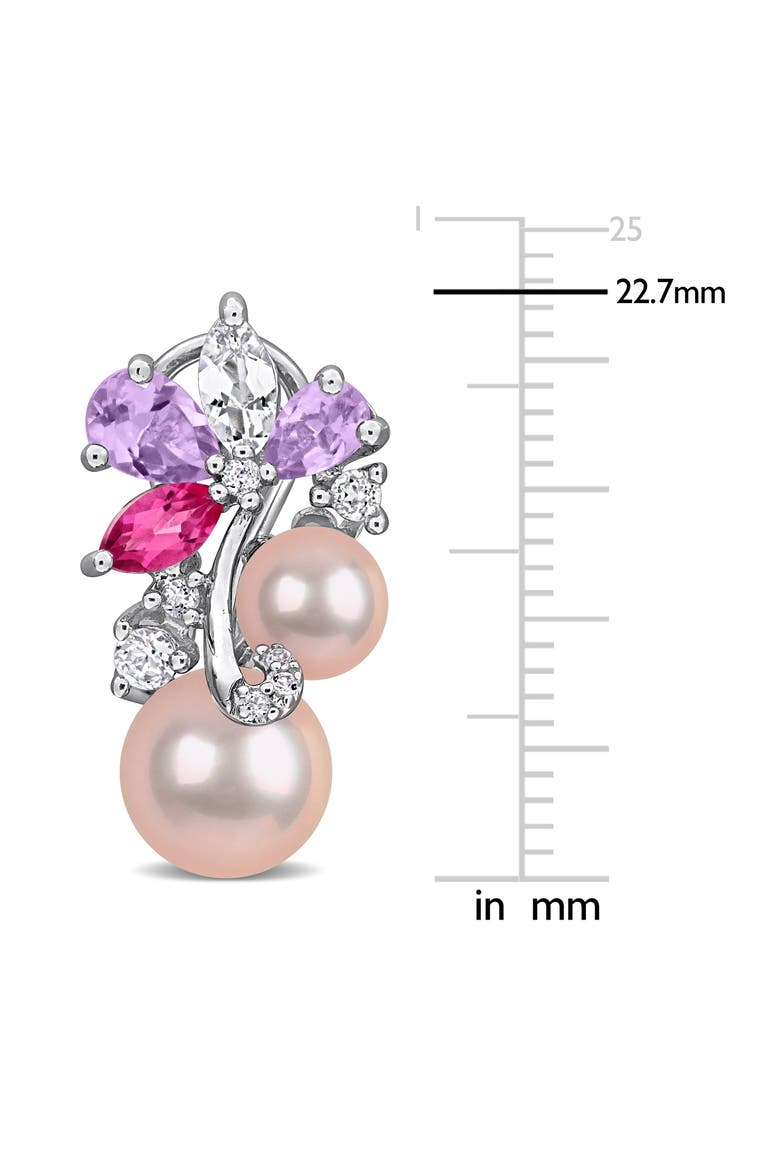 Pink Cultured Pearl & Semiprecious Stone Earrings, Alternate, color, PINK MULTI