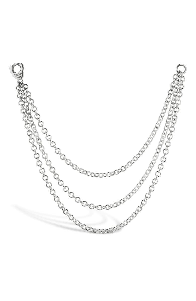 MARIA TASH Triple Chain Connecting Charm, Main, color, White Gold