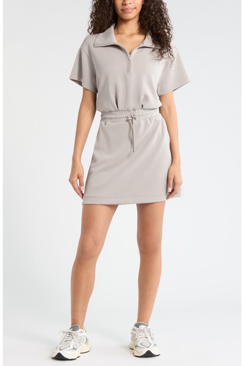 Soft Luxe Knit Quarter Zip Dress, Main, color, GREY EARL