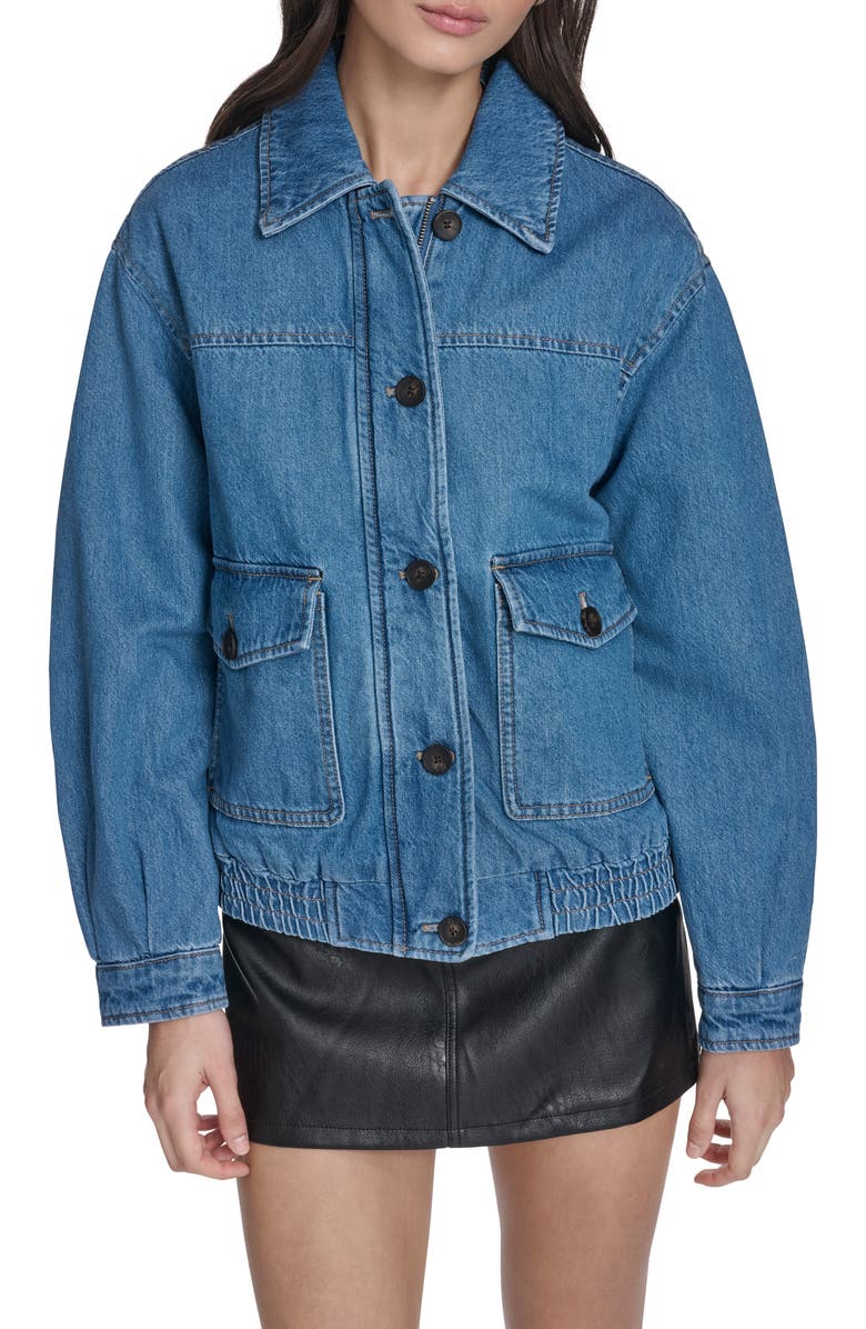 Levi's Laydown Denim Utility Jacket, Main, color, Medium Wash Denim