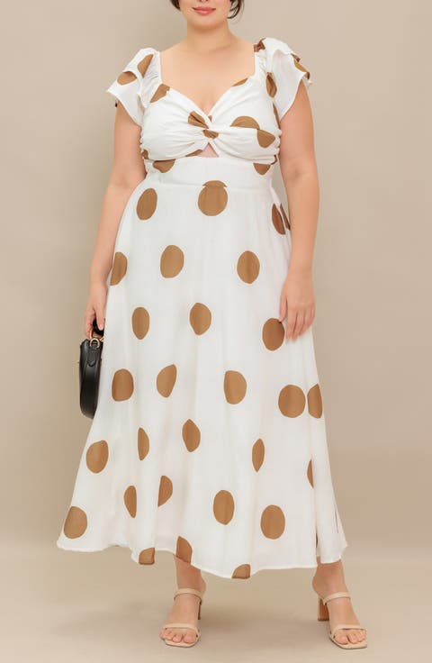 Polka Dot Midi Dress (Plus)