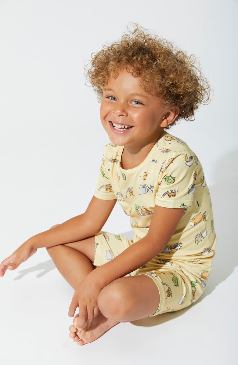 Bellabu Bear Kids' Love You Brunches Fitted Two-Piece Short Pajamas, Alternate, color, 