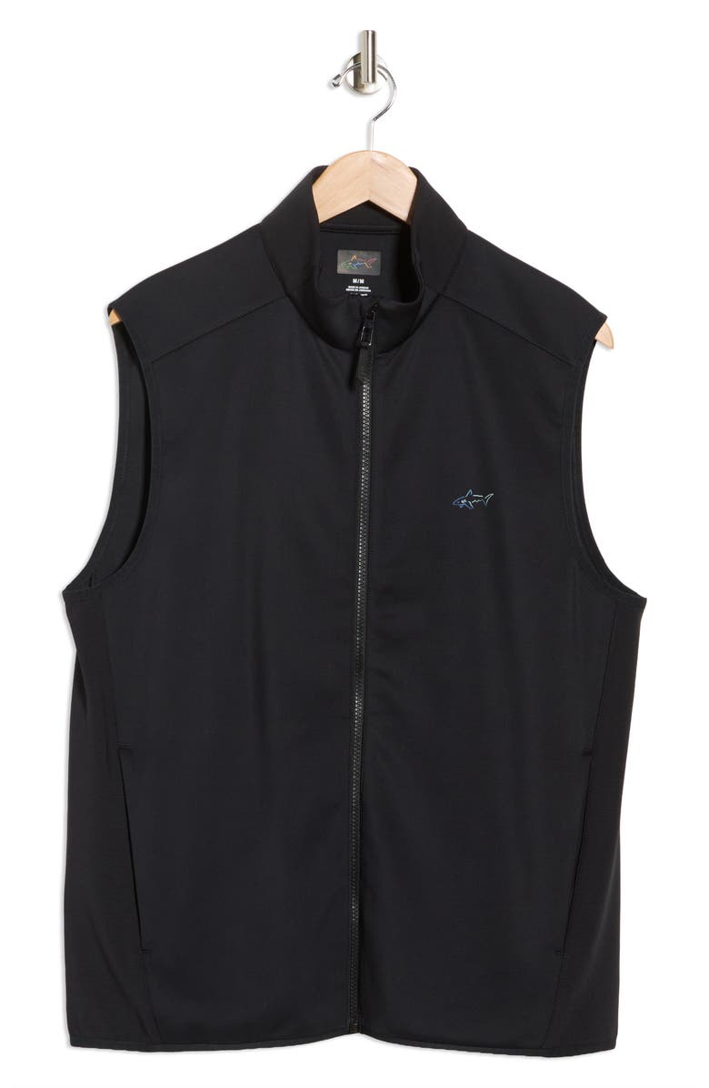 Greg Norman Ottoman Panel Golf Vest, Alternate, color, Black
