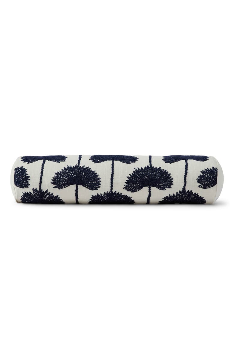 Sunday Citizen Palm Leaf Embroidered Cotton Bolster Pillow, Main, color, 